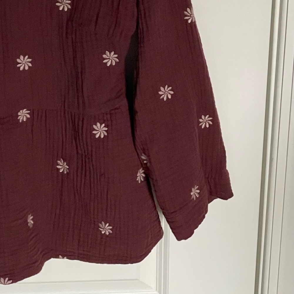Madewell Embroidered Lightspun Peplum Open-Back Top Size Small 47875 - Picture 7 of 16